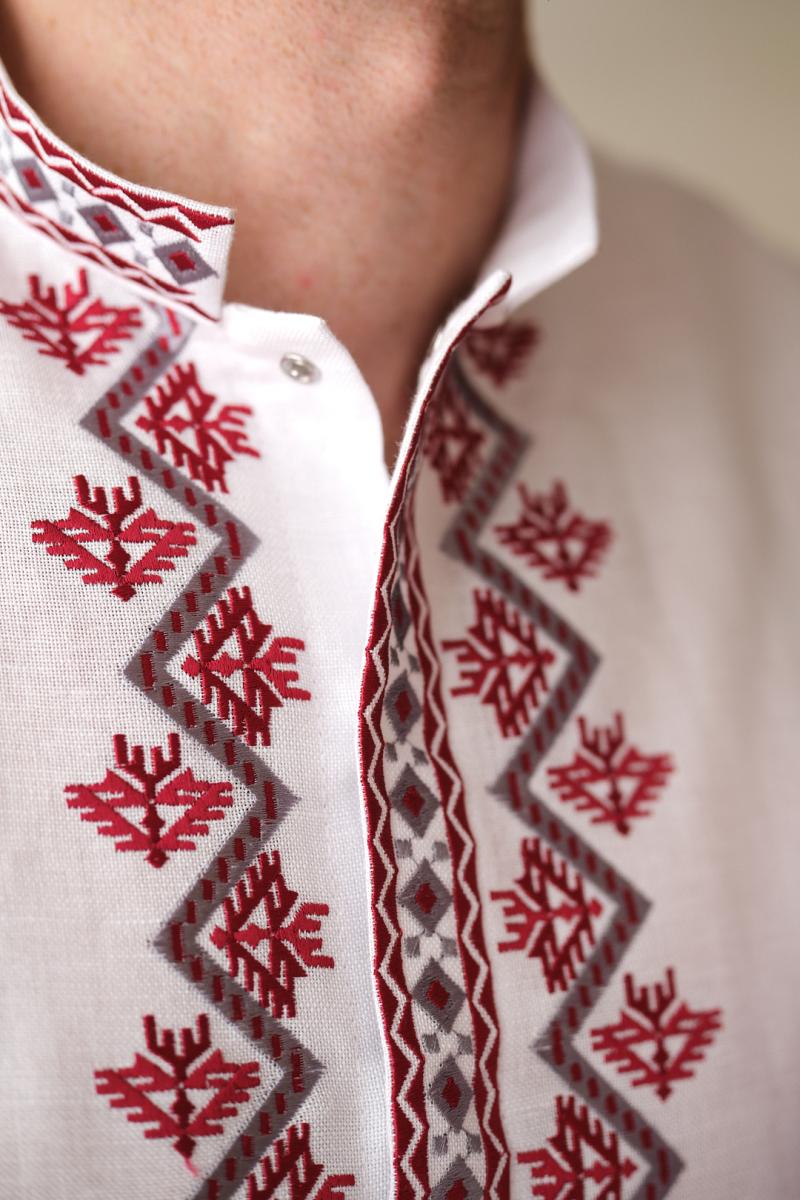 Чоловіча лляна вишиванка  на кнопки "Щаслива доля" від ТМ КАЛИНА фото 3