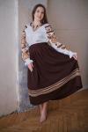 Жіноча спідниця під вишиванку коричневого кольору від ТМ КАЛИНА фото 2