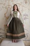 Жіноча спідничця оливкового кольору до вишиванки