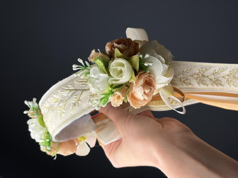 Віночок зі стрічками (беж)