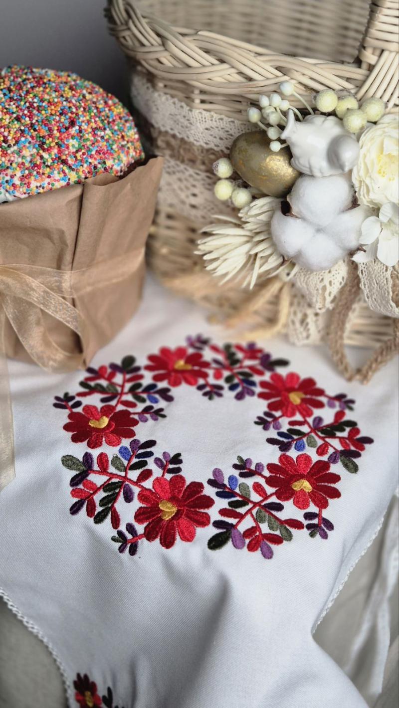 Великодній рушник на кошичок "Віночок" фото 2