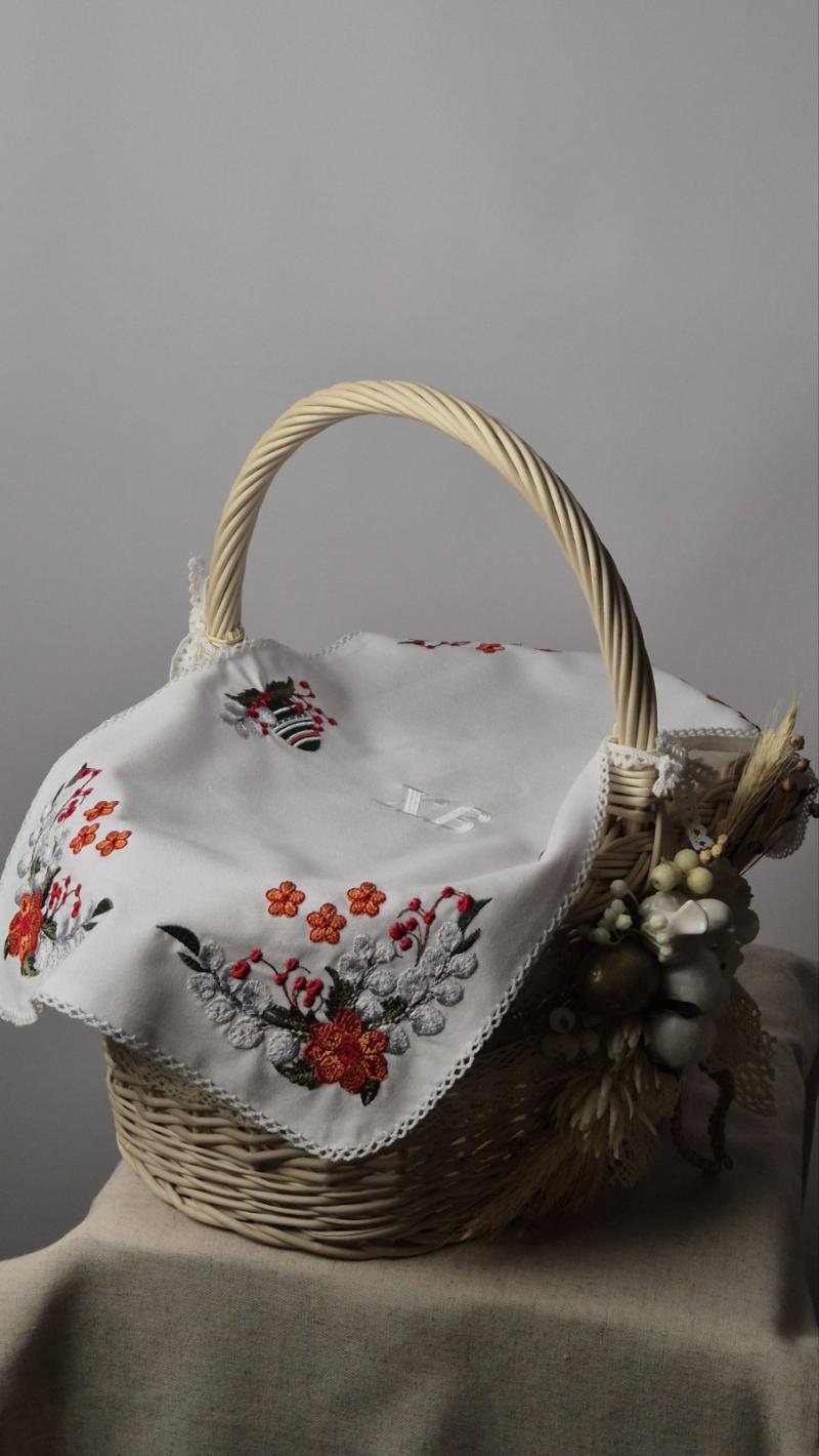 Рушник вишитий на великодній кошик