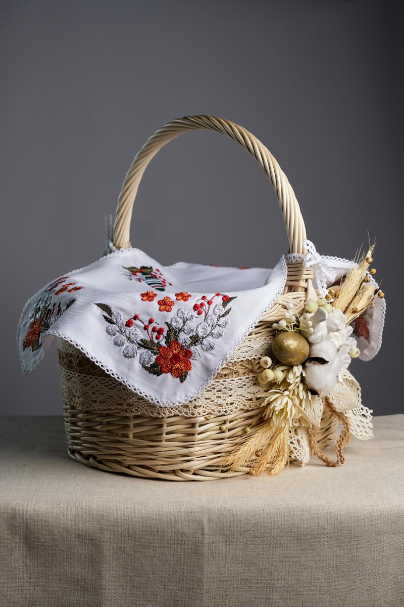 Рушник вишитий на великодній кошик фото 1
