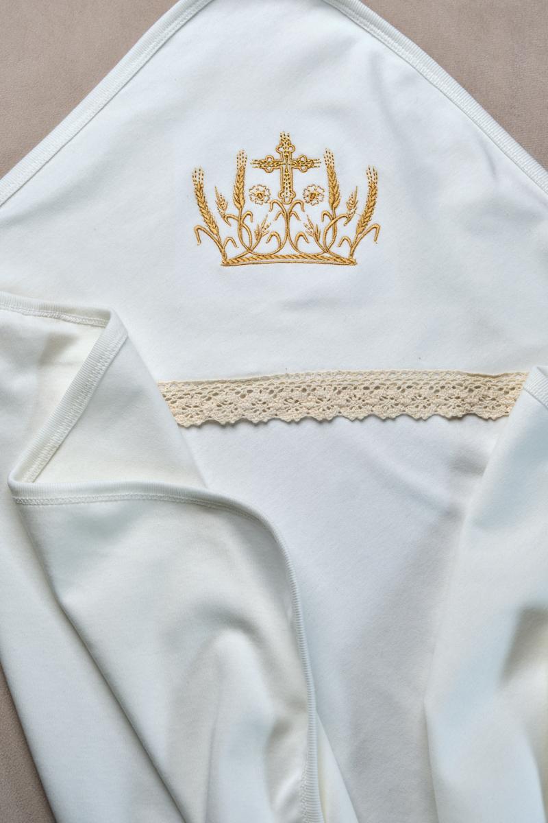 Крижма для хрещення молочного кольору "Золоті колоски"