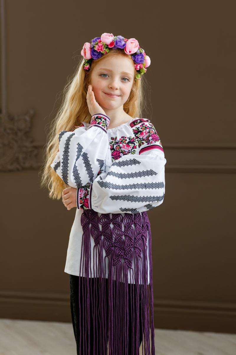 Дитяча хустина макраме - фіолетового кольору  (ручна робота) фото 1