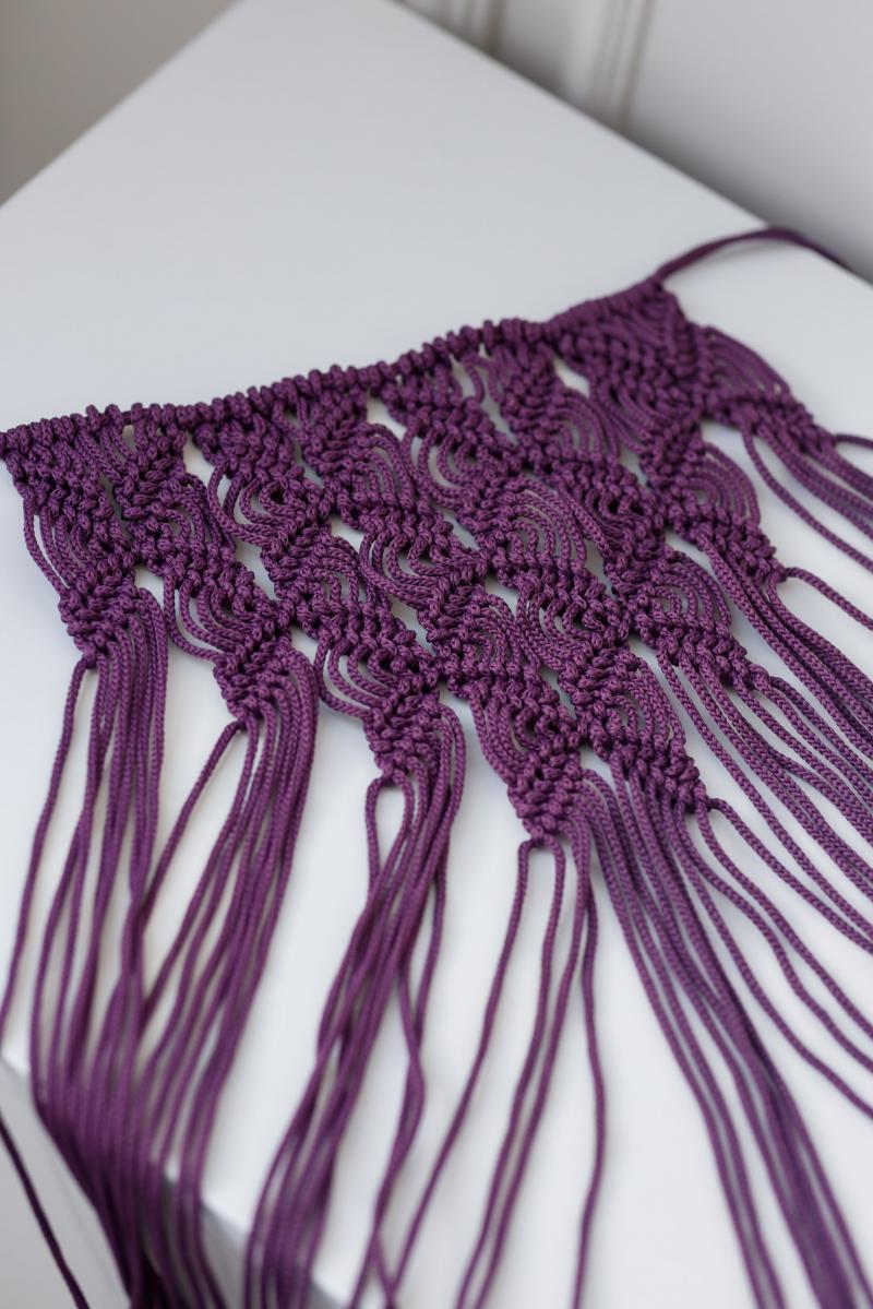 Дитяча хустина макраме - фіолетового кольору  (ручна робота) фото 4