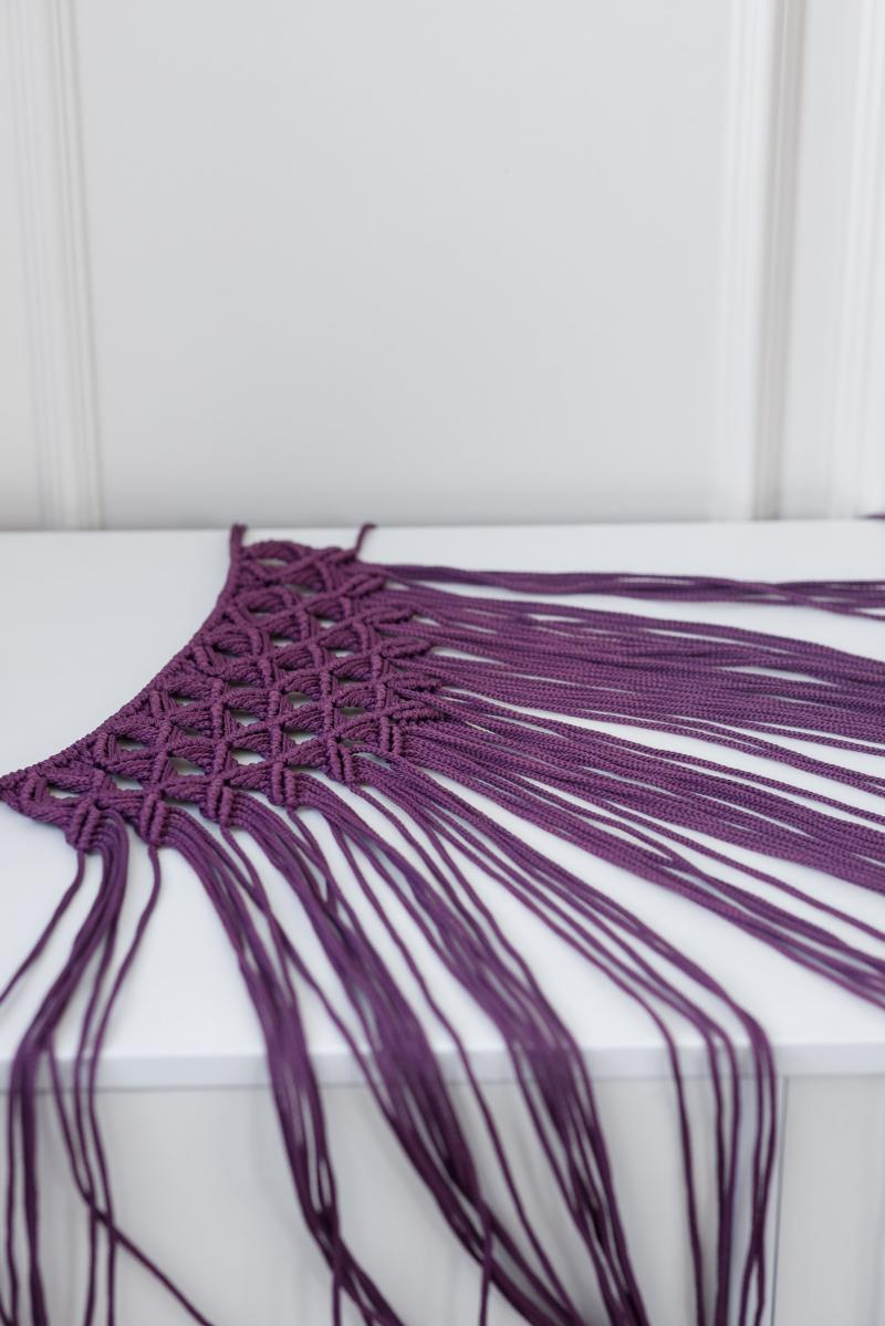 Дитяча хустина макраме - фіолетового кольору (ручна робота) фото 1