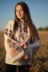 Жіноча лляна  вишиванка з широким рукавом від ТМ КАЛИНА фото 1