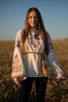 Жіноча лляна  вишиванка з широким рукавом від ТМ КАЛИНА фото 3