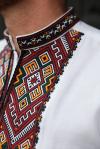 Чоловіча лляна вишиванка білосніжного кольору "Спадщина" від ТМ КАЛИНА фото 4