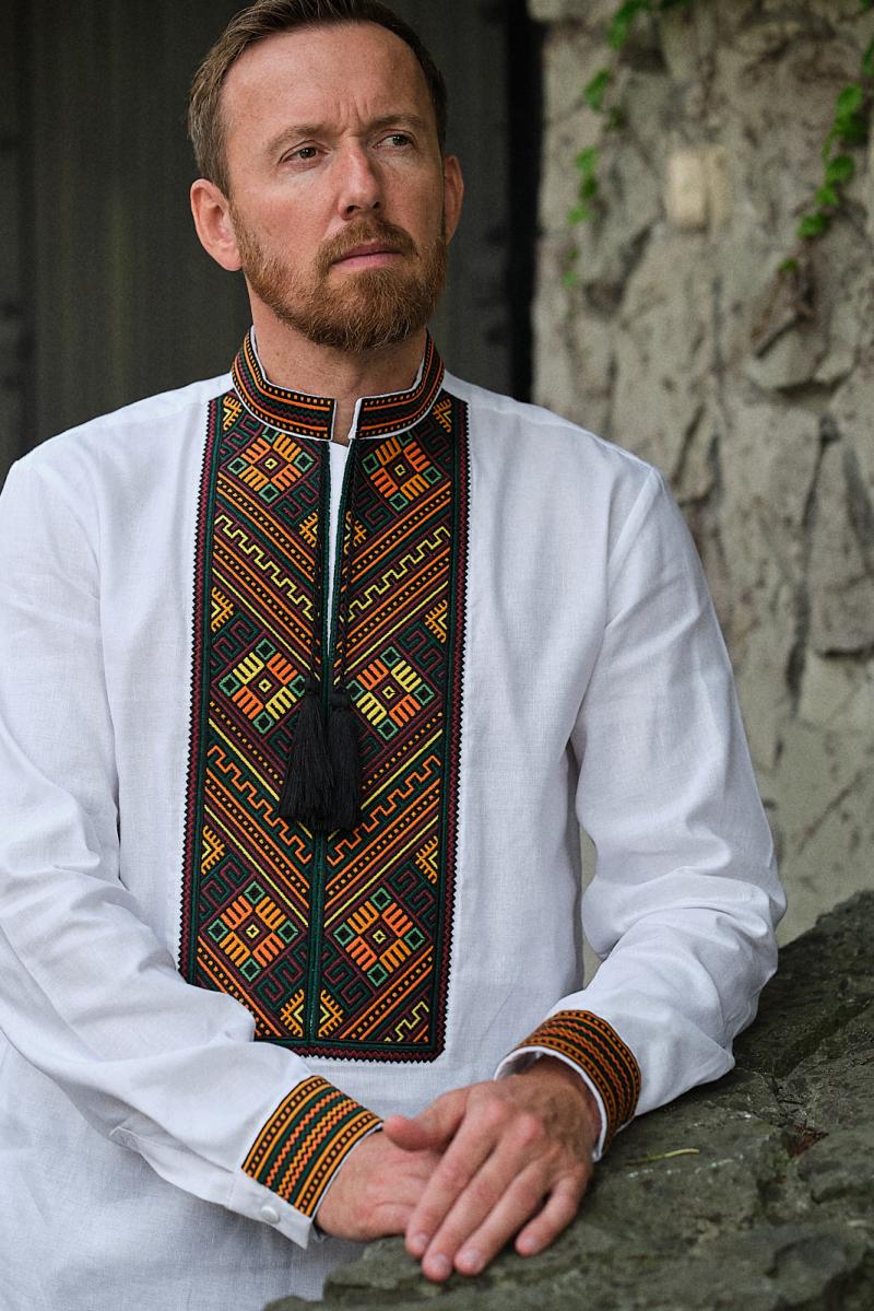 Чоловіча лляна вишиванка "Колорит" від ТМ КАЛИНА